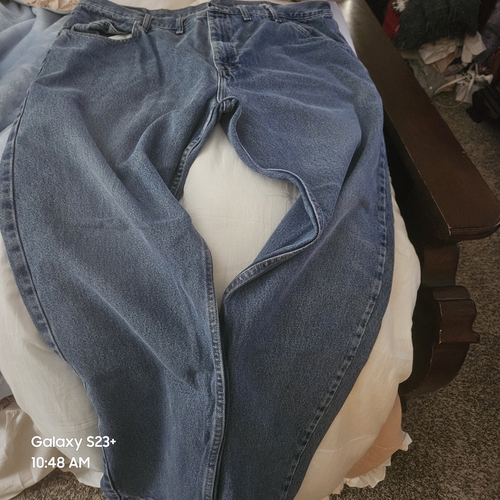 Wrangler Authentic Blue Jeans, 44x32 Relaxed Fit